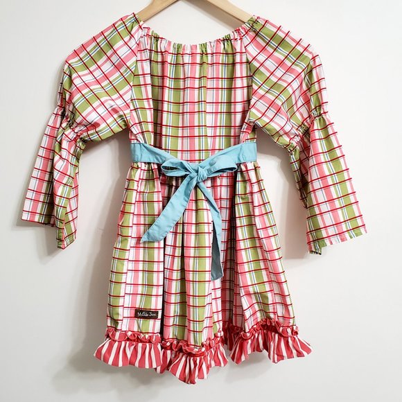 Matilda Jane Girl's Dress Plaid Bell Sleev… - Picture 2 of 9